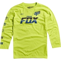 Team Fox L/S Youth T-Shirt - Day Glo Green
