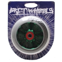 Ultra Light 100mm Aluminium Hub Scooter Wheel with Bearing - Green
