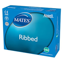 Mates Ribbed Bulk Condoms (288 Pack)