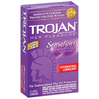 Trojan Her Pleasure Spermicidal Condoms (12 Pack)