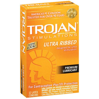 Trojan Ultra Ribbed Condoms (12 pack)