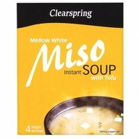 Clearspring Instant Miso Soup Mellow White with Tofu 4 x 10g