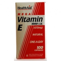 Healthaid Vitamin E 1000iu Natural 100 Capsules