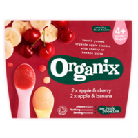 Organix Apple-Cherry Dual/Apple-Banana 4 x 100g