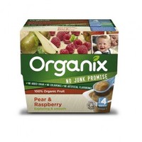 Organix Pear & Raspberry Compote 4 x 100g