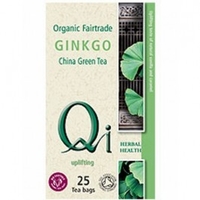 qi Organic Fair Trade Green Tea with Gingko Biloba 40g 25 Tea bags