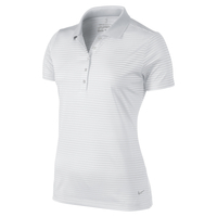 NEW - Nike Ladies Flattering Fit Polo with Delicate Silver Grey Stripes