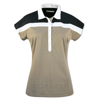 NEW - Ping Ladies Tri-Colour Polo with Lace-Effect Finish