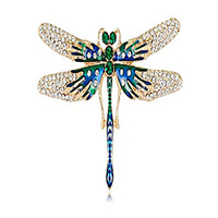 - austrian crystal cute animal butterfly dragonfly brooches pins corsages scarf clips dragonfly green color
