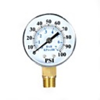 0100psi 07bar Dual Scale Mechanical Pressure Gauge Pool Filter Aquarium Water Air Gas Pressure Gauge Meter 1/4 inch NPT Bottom Mount