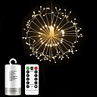 0.2m String Lights 198 LEDs EL 1 13Keys Remote Controller 4pcs 2pcs Warm White Multi Color Halloween Christmas Waterproof Outdoor Decorative 6 V AA Batteries Powered