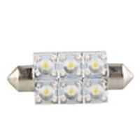 0.6W Dome 6 LED SMD Interior Bulb Light 41mm