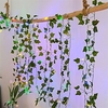 1-4pcs 2M Artificial Plants LED Colorful String Light Creeper Green Leaf Ivy Vine for Home Wedding Decor Lamp DIY Hanging Garden Yard Lighting AA Battery Lamp New Upgrade miniinthebox