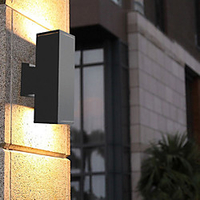 1 Head 2 Heads Led Wall Lamp Outdoor Waterproof Square Top And Bottom Illumination Wall Lamp Modern Aisle Corridor Wall Lamp miniinthebox