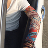 1 Pair Cycling Sleeves Sun Sleeves Compression Sleeves Pattern 3D Tattoo Printed Fashion UPF 50 Sunscreen UV Resistant Bike Dark Grey GrayWhite PinkGreen Spandex for Unisex Adults