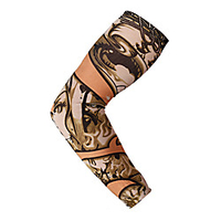 1 Pair Cycling Sleeves Sun Sleeves Compression Sleeves Pattern Fashion 3D Tattoo Printed UPF 50 Sunscreen UV Resistant Bike Black Dark Grey GrayWhite Spandex for Unisex Adults