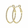 1 pair hoop earrings for women - 14k gold plated hypoallergenic lightweight cz big hoop earrings set(35mm),  gold