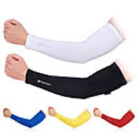 1 Pair Nuckily Cycling Sleeves Sun Sleeves Compression Sleeves Solid Color Reflective Lightweight Sunscreen Bike Black White Yellow for Men