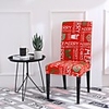 1 PC Christmas Print Gray Stretch Removable Washable Short Dining Chair Covers,  Dining Room Chair Protector Seat Slipcover for Hotel, Banquet, Wedding, Party