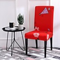 1 PC Christmas Print Stretch Removable Washable Short Dining Chair Covers,  Dining Room Chair Protector Seat Slipcover for Hotel, Banquet, Wedding, Party