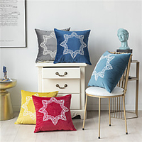 1 Pc Decorative Simple Throw Pillow Cover Pillowcase Solid Color Embroidery Cushion Cover for Bed Couch Sofa 1818 Inches 4545cm