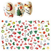 1 pcs 3D Nail Stickers Water Transfer Sticker Santa Suits Christmas Nail Stickers Santa Claus Nail Decal Sling Adhesive 3D Sticker