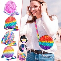 1 pcs Cute Pop Shoulder Bag Purse with Fidget Toys Pack for Girls Women - Rainbow Pop Bubble Purse Crossbody Bag for Girls School Supplies Christmas Stocking Stuffers Birthday Gifts for Girls miniinthebox