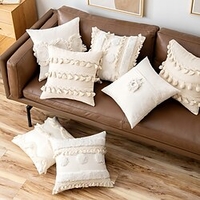 1 pcs Lace Tufted Throw Pillow Acrylic Pillow Cover Geometric Modern Pastoral Square Seamed Traditional Classic miniinthebox