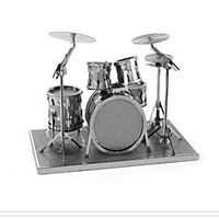 1 pcs Musical Instruments Drum Set Jazz Drum 3D Puzzle Model Building Kit Metalic Toy Gift