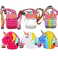 1 pcs New Popper Sensory Popete Silicone Push Bubble Stationery Storage Bags Decompression Rainbow Unicorn Coin Purse Fidget Toy miniinthebox