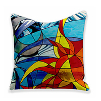 1 pcs Polyester Pillow Cover,  Geometric Classic Square Zipper Traditional Classic miniinthebox