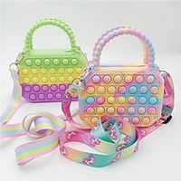 1 pcs Pop Shoulder Bag Fidget Toys for Girls and Women,  Macaron Color Purse Bag with Anxiety Toys,  Lovely Silicone Fidget Bag Toys for Students miniinthebox