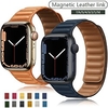 1 pcs Smart Watch Band for Apple iWatch Series 7 / SE / 6/5/4/3/2/1 Genuine Leather Smartwatch Strap Adjustable Magnetic Leather Loop Business Band Replacement Wristband miniinthebox