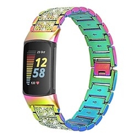 1 pcs Smart Watch Band for Fitbit Charge 5 Fitbit Charge 5 Stainless Steel Smartwatch Strap Bling Diamond Jewelry Bracelet Replacement Wristband miniinthebox
