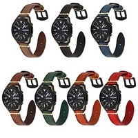 1 pcs Smart Watch Band for Samsung Galaxy Gear S3 Frontier Gear S3 Classic Watch 46mm Watch 3 41mm Watch 3 45mm 20mm 22mm Genuine Leather Smartwatch Strap Luxury Adjustable Classic Clasp Leather Loop miniinthebox