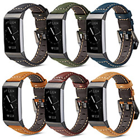 1 Pcs Watch Band For Fitbit Charge 4 Genuine Leather Band Strap Bracelet Wristband with Metal Clasp for Fitbit Charge 3 /Charge 3 SE miniinthebox