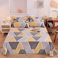 1-Piece Bed Sheets 100% Cotton Soft Reactive Printing Comfortable Geometric Waffle Includes 1 Flat Sheet miniinthebox