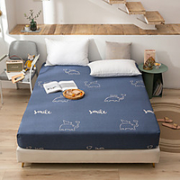 1-Piece Fitted Sheet Deep Pocket Cotton Animal Printed Elephant Soft Skin Comfortable Without Pillowcases/Pillow Shams miniinthebox