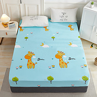 1-Piece Fitted Sheet Deep Pocket Cotton Animal Printed Giraffe Soft Skin Comfortable Without Pillowcases/Pillow Shams miniinthebox