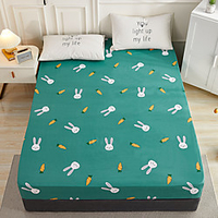 1-Piece Fitted Sheet Deep Pocket Cotton Animal Printed Little Rabbit Soft Skin Comfortable Without Pillowcases/Pillow Shams miniinthebox