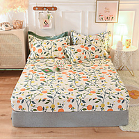 1-Piece Fitted Sheet Deep Pocket Cotton Floral Sweet Fruit Season Printed Soft Skin Comfortable Without Pillowcases/Pillow Shams miniinthebox