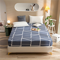 1-Piece Fitted Sheet Deep Pocket Cotton Geometric Half City Sunlight Printed Soft Skin Comfortable Without Pillowcases/Pillow Shams miniinthebox