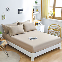 1-Piece Fitted Sheet Deep Pocket Cotton Plain Printed Soft Skin Comfortable Without Pillowcases/Pillow Shams miniinthebox
