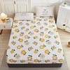 1-Piece Fitted Sheet Deep Pocket Cotton Yellow Flower Printed Soft Skin Comfortable Without Pillowcases/Pillow Shams miniinthebox