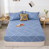 1-Piece Fitted Sheets Deep Pocket Cotton Small Time Geometric Printed Soft Skin Comfortable Without Pillowcases/Pillow Shams miniinthebox