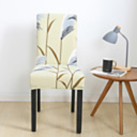 1 Piece Floral Print Stretch Removable Washable Short Dining Chair Covers,  Dining Room Chair Protector Seat Slipcover for Hotel, Banquet, Wedding, Party