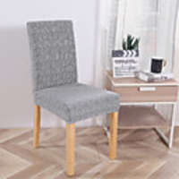 1 Piece Gray Stretch Removable Washable Short Dining Chair Covers,  Dining Room Chair Protector Seat Slipcover for Hotel, Banquet, Wedding, Party