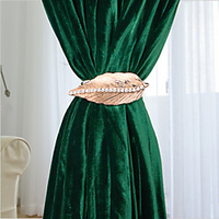 1 Piece Leaf Style Metal Spring Strap Curtain Buckle Decorative Draperies Holdback
