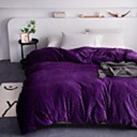 1-Piece Removable Duvet Cover for Weighted Blanket, Super Soft Short Plush With Cozy Soft Minky Dot, Just Cover For Twin/Queen/King Size(Dark Purple)