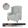 1 Piece Solid Color Stretch Wingback Chair Cover Wing Chair Slipcovers Spandex Fabric Wingback Armchair Covers with Elastic Bottom for Living Room Bedroom Decor, Sage Green miniinthebox